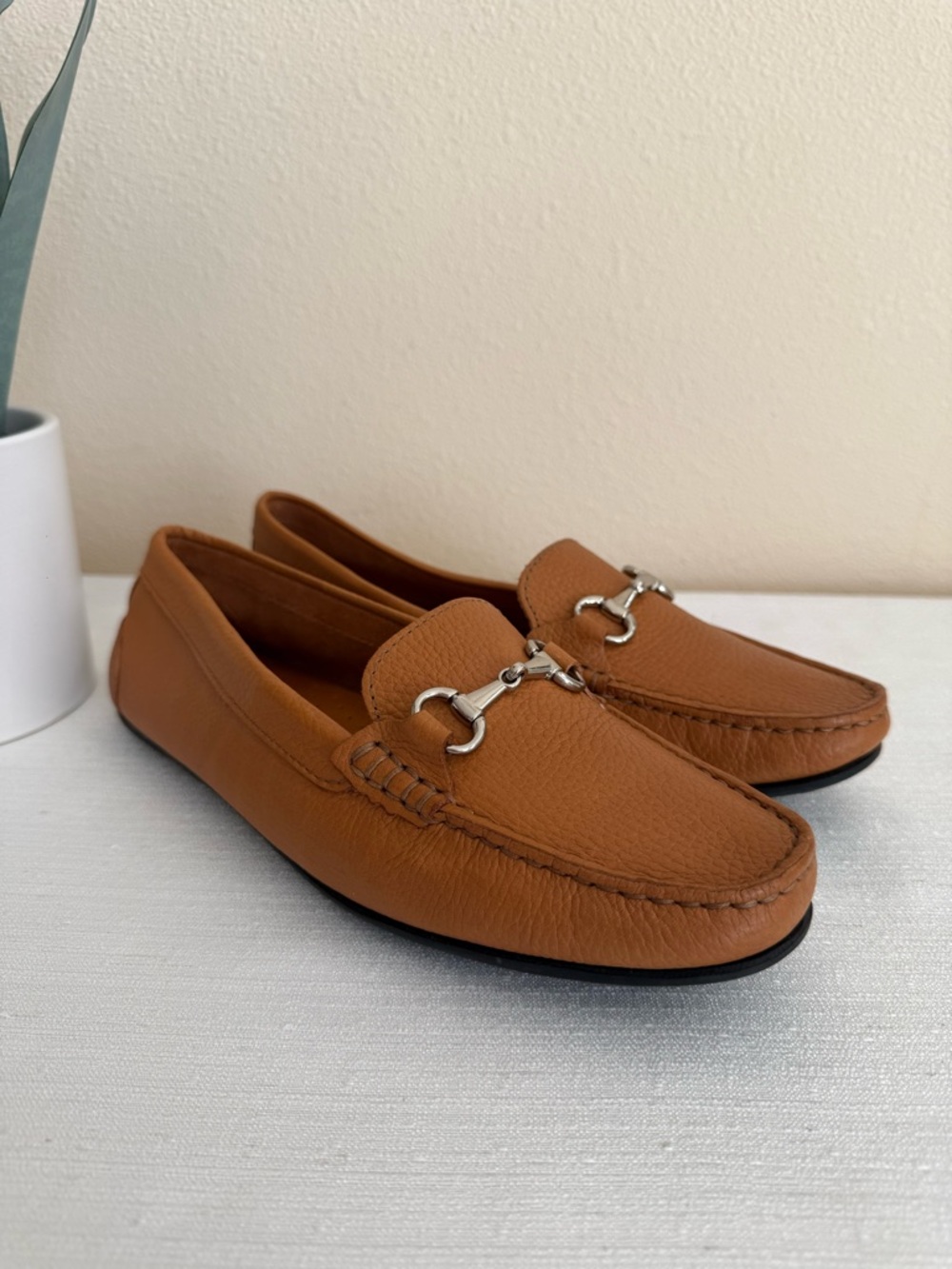 Mercanti Florentini Women Tan Leather Bit Loafers